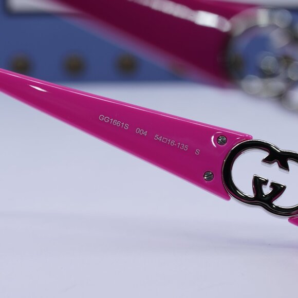 Gucci GG1661S 004 Rectangle Sunglasses - Fuchsia - Picture 6 of 10